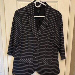 Women's Torrid 3/4 Sleeve Striped Black Blazer 2